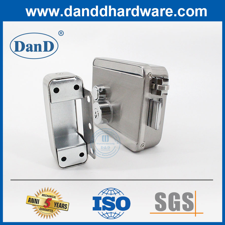 High Security Exterior Front Door Rim Double Cylinder Electric Lock-DDRL160