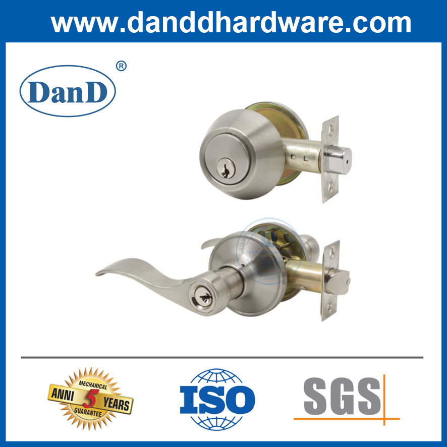 Entry Leverset Lock with Single Cylinder Deadbolt Door Hardware Lockset Types-DDLK026