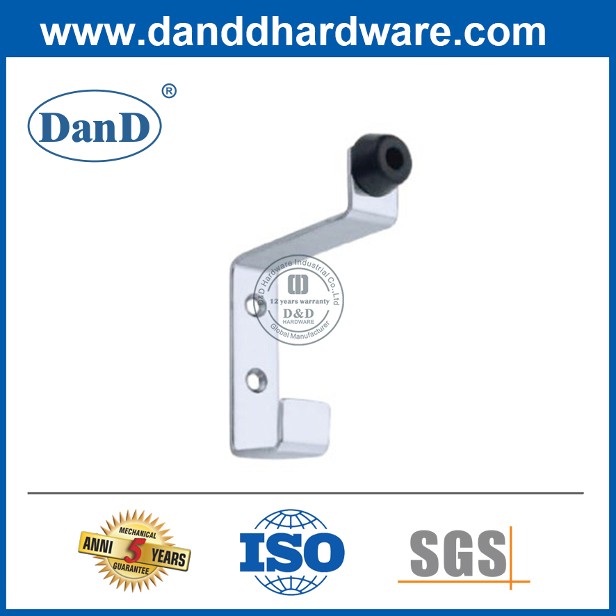 Stainless Steel Door Stopper with Coat Hook for Public Toilet-DDDS024