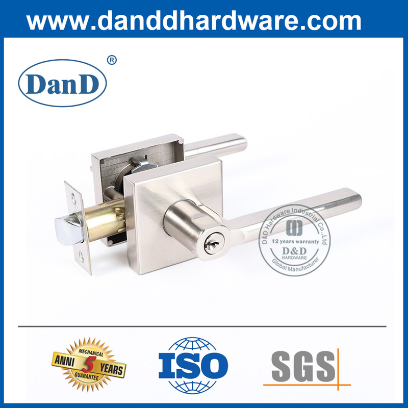 Modern Square Type Zinc Alloy Lever Door Handle Lock-DDLK088