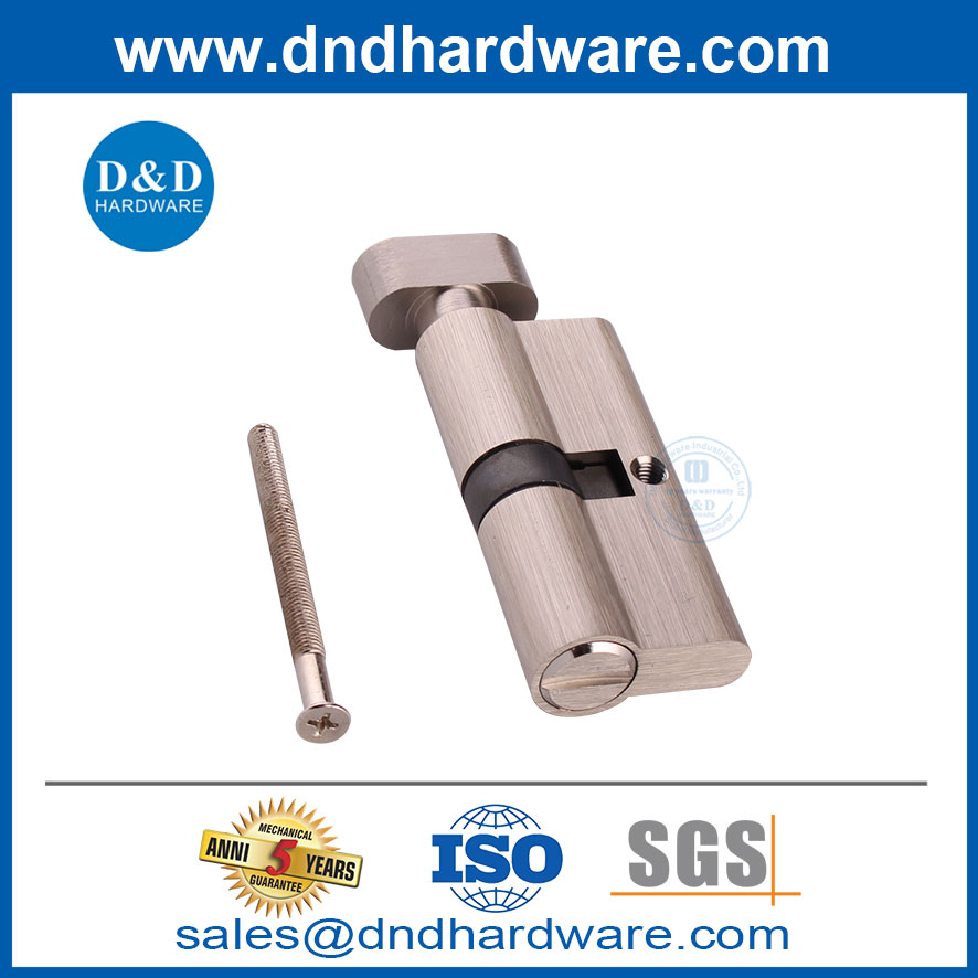 Satin Nickel Bathroom Washroom Types of Cylinder Locks-DDLC007-70mm-SN