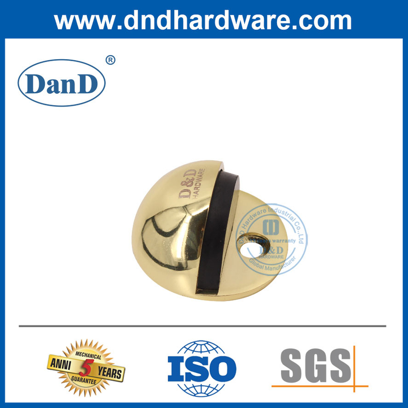 Zinc Alloy Polished Brass Round Door Stopper Types Wooden Door Stop-DDDS005