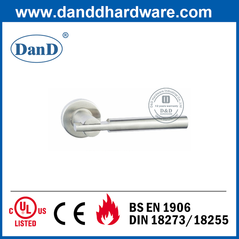 SUS304 Silver Solid Casting Lever Handle for Passage Door-DDSH046