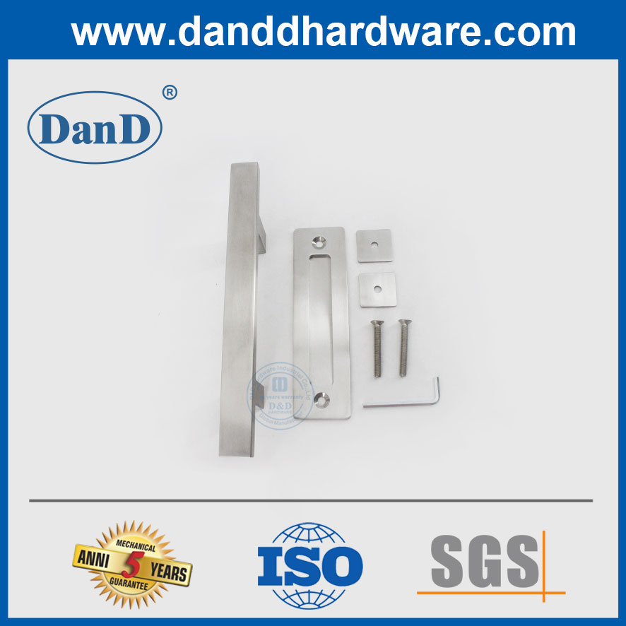 Barn Door Hardware Sliding Square Silver Stainless Steel Barn Door Pulls-DDBD103