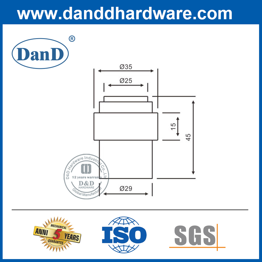 Commercial Door Stops Floor SS304 High Quality Door Stops-DDDS009