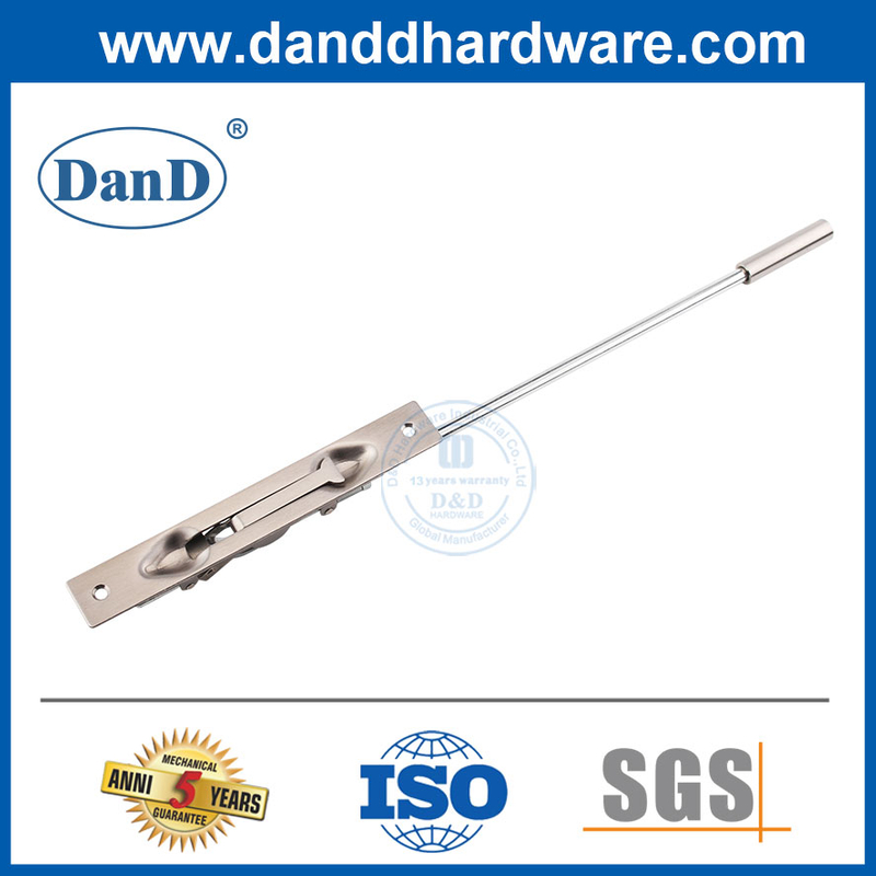 Stainless Steel 12 Inch Concealed Flush Bolt Extension Rod Bottom Flush Bolt-DDDB011