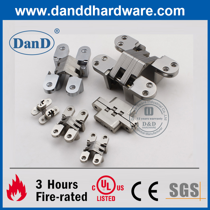 Satin Brass Zinc Alloy Concealed Door Hinge for Apartment Building-DDCH007