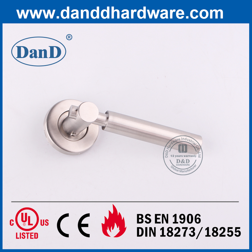 SS304 Satin and Polish Finish Solid Lever Design Door Handle-DDSH034