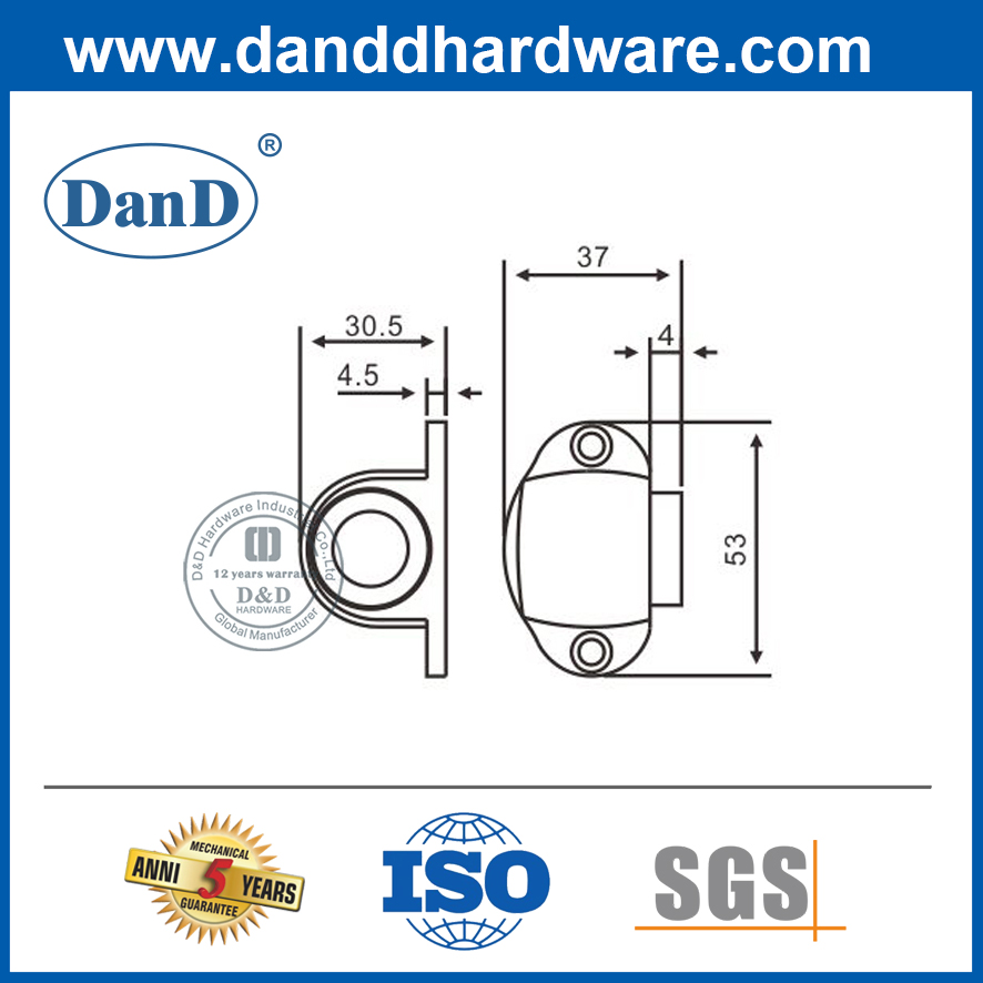 Stainless Steel Floor Mounted Magnetic Door Stop-DDDS031