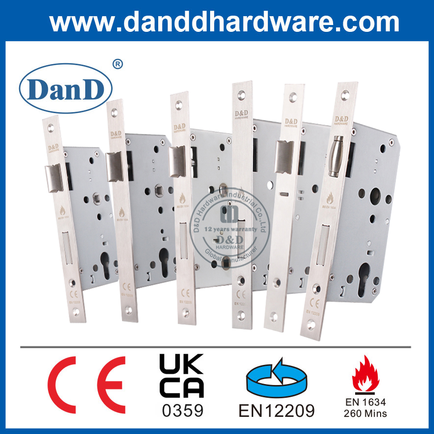 CE EN12209 Fire Rated Sash Door Lock Mortise Lever Handle Door Lock-DDML009-5572