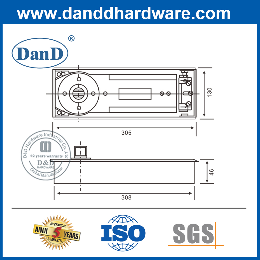 100kg Bearing Weight Floor Spring for Heavy Glass Door-DDFS222
