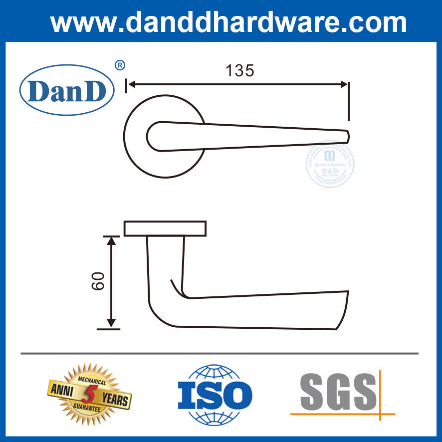 Stainless Steel Office Hotel Door Lever Handle Hardware Manufacturer-DDTH034