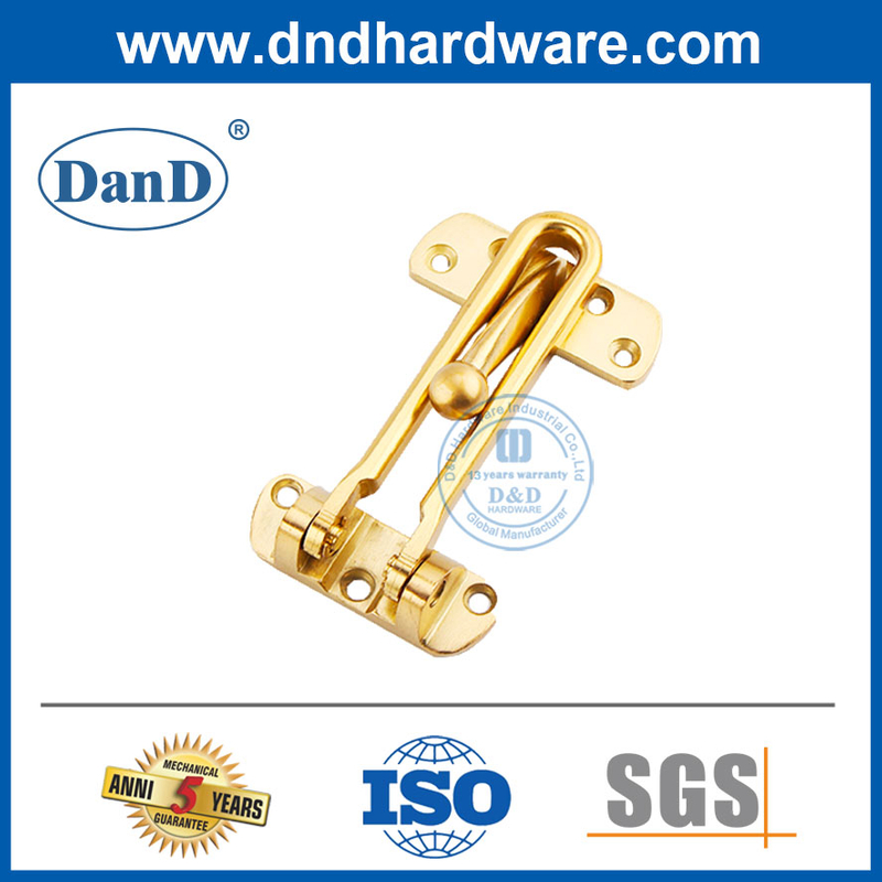 Gold Plated Zinc Alloy Security Door Guard for Bedroom Door-DDDG001