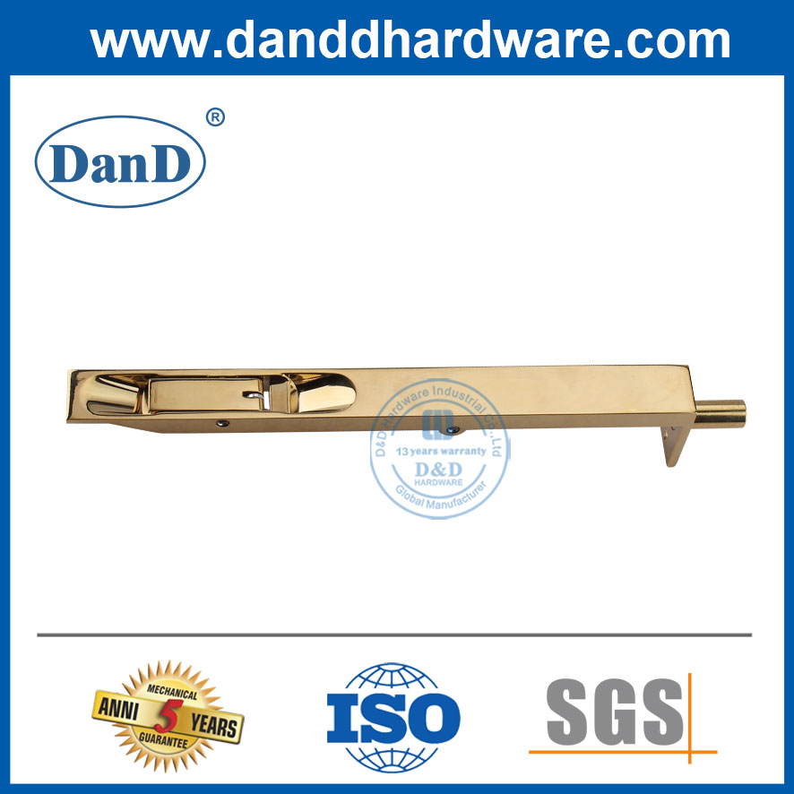 Security Polished Brass Stainless Steel Flush Door Bolt-DDDB001