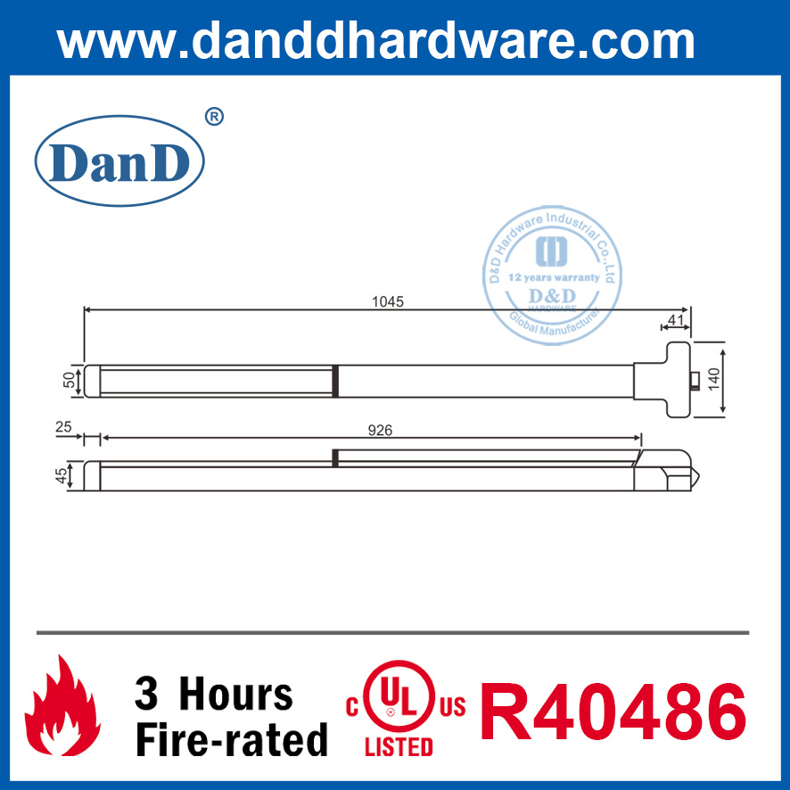Stainless Steel 304 Touch Bar Panic Latch for Fire Escape Door-DDPD008