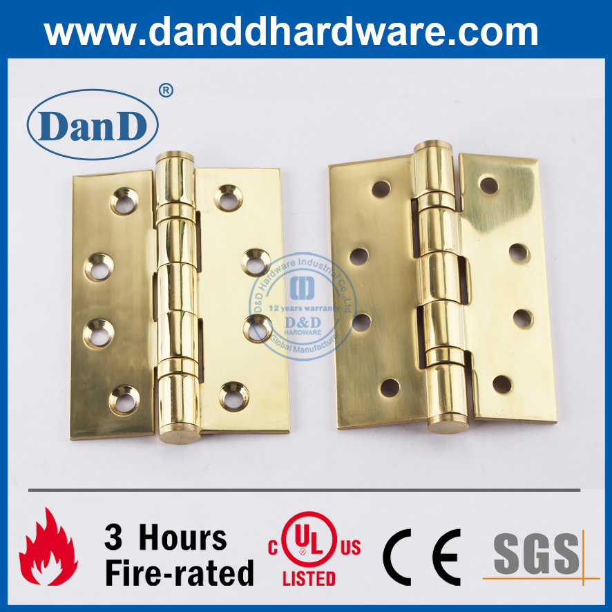 European Stainless Steel 201 Polished Brass Exterior Door Hinge-DDSS001-4X3X3