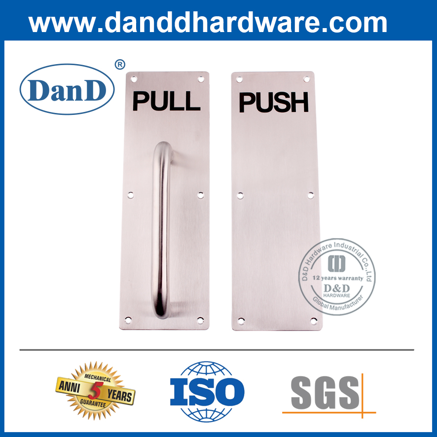 Stainless Steel Square Type Pull Handle with Plate-DDPH021