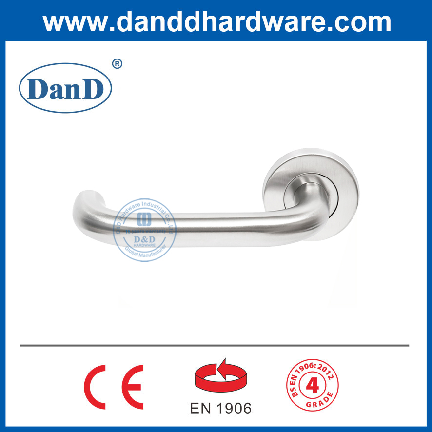 Silver Satin Stainless Steel Entry Door Handles with EN1906 Grade 4-DDTH001