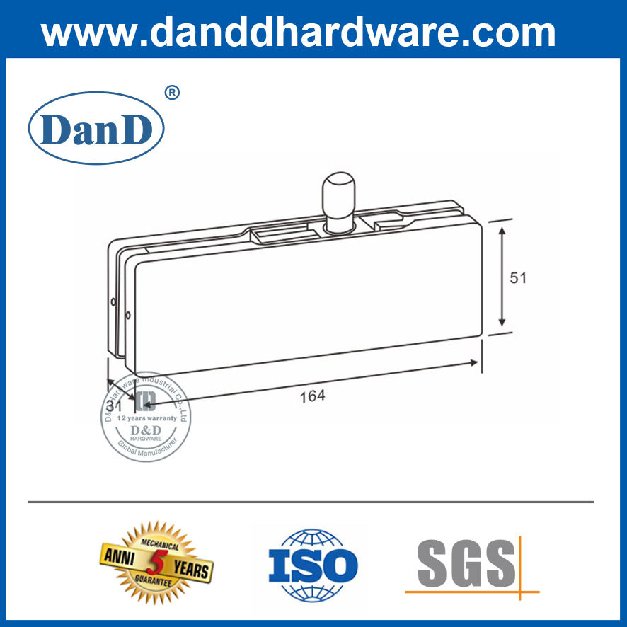 Stainless Steel Over Panel Patch Fitting for Meeting Room Glass Door-DDPT002