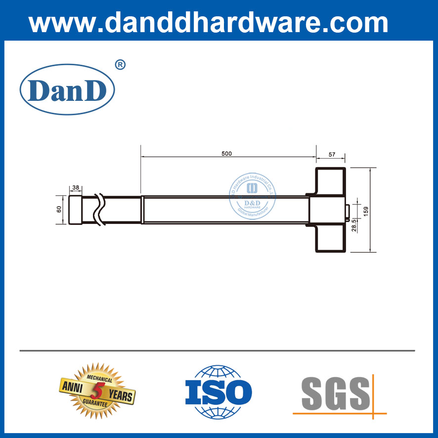 Panic Bar for Door Steel Material Commercial Door Panic Bar Hardware-DDPD001