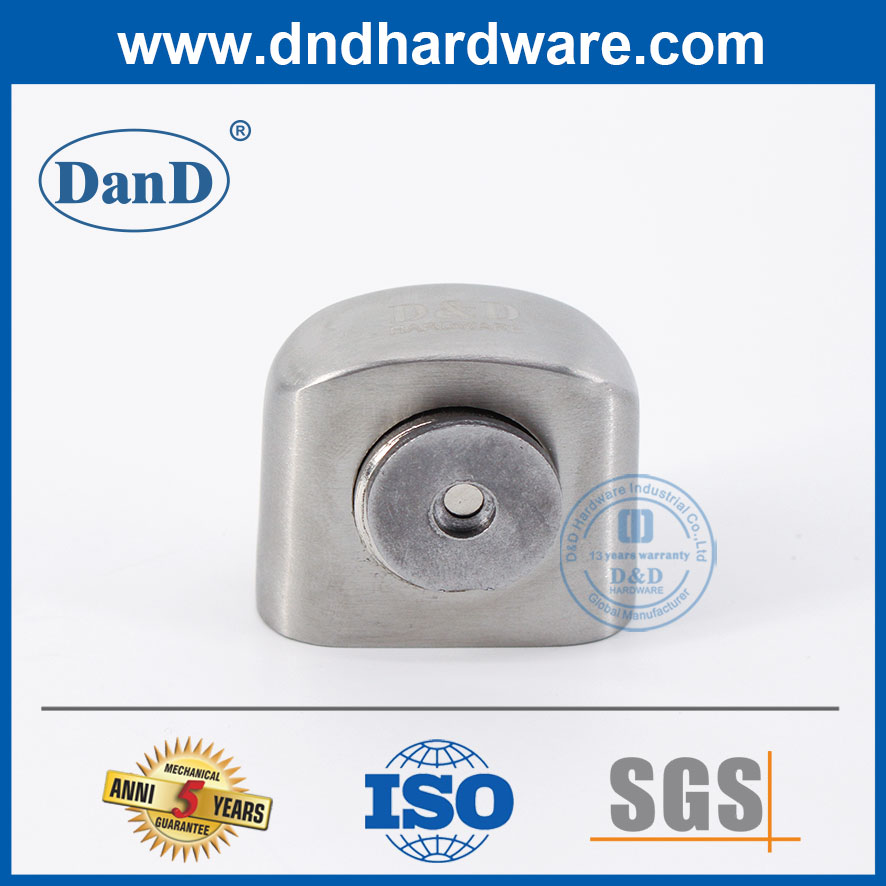 Satin Nickel Security Zinc Alloy Magentic Exterior Door Stopper for Floor-DDDS032