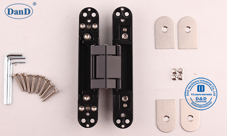 Zinc Alloy D Adjusting Invisible Door Hinge For Apartment Building