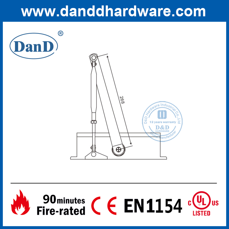 EN1154 Adjusting Security Automatic Commercial Fire Door Closer-DDDC017