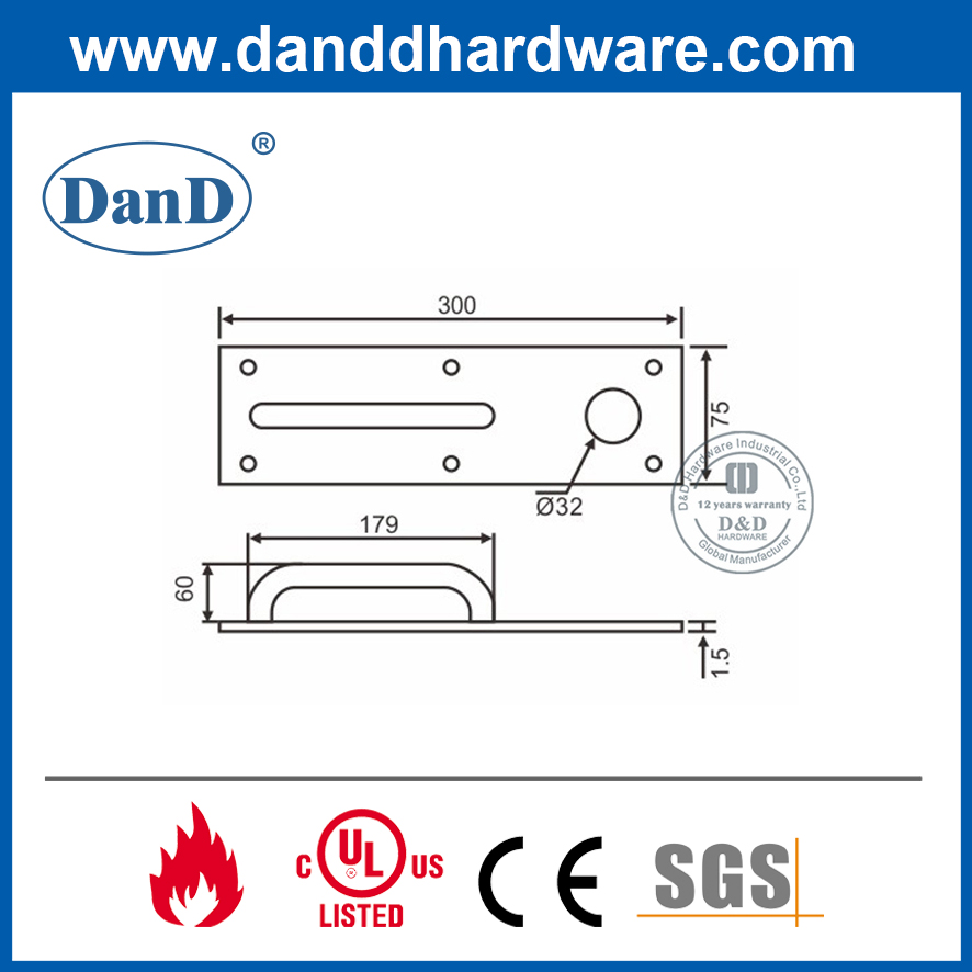 SS304 Night Latch Plate Work with Cylinder for Emergency Exit Door-DDPD011
