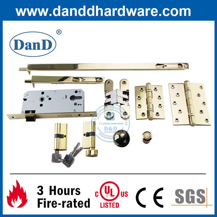 Safety Wooden Door Stopper Zinc Alloy Golden Installing Door Stop-DDDS005