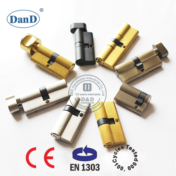 Lock Cylinders Supplier EN1303 Satin Nickel Solid Brass Door Lock Key Cylinder-DDLC004-70mm-SN