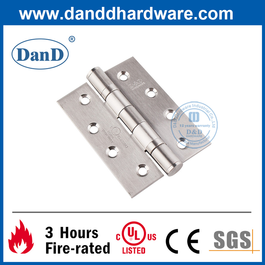 UL Listed Stainless Steel 201 Full Mortise Fire Rated Door Hinge-DDSS001-FR-4X3X3