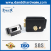 Security Door Brass Latch 3 Round Deadlock Black Electric Rim Lock Set-DDRL042