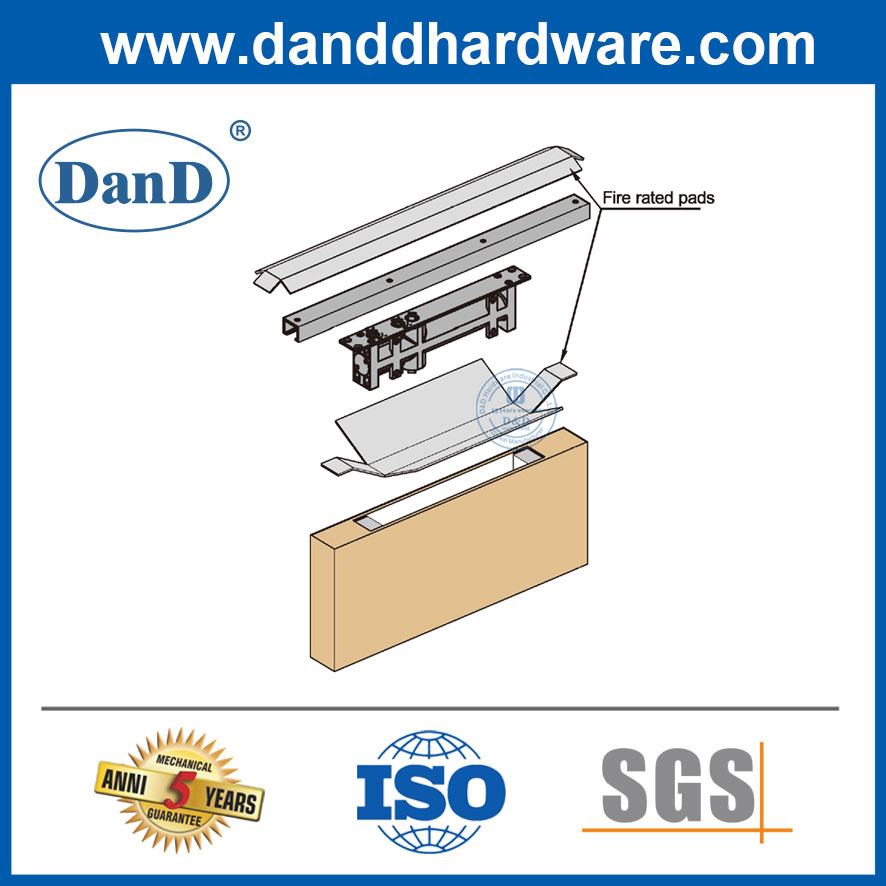 Sliding Concealed Door Closer Protection Kits Intumescent Hardware Pad Gasket-DDIG003