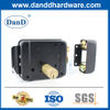 Security Door Brass Latch 3 Round Deadlock Black Electric Rim Lock Set-DDRL042