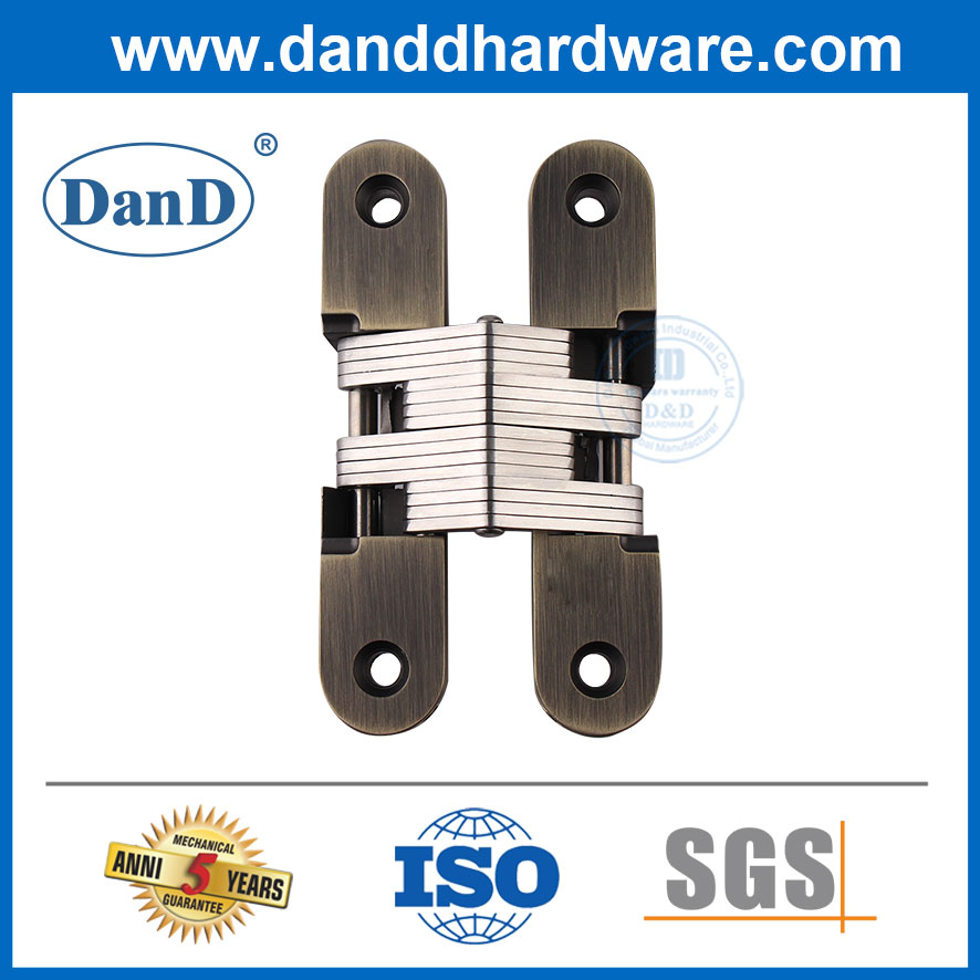 OEM Hardware 180 Degree Concealed Door Hinge Antiqe Brass Invisible Hinges-DDCH007