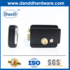 Security Door Brass Latch 3 Round Deadlock Black Electric Rim Lock Set-DDRL042