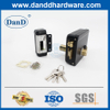 Security Door Brass Latch 3 Round Deadlock Black Electric Rim Lock Set-DDRL042