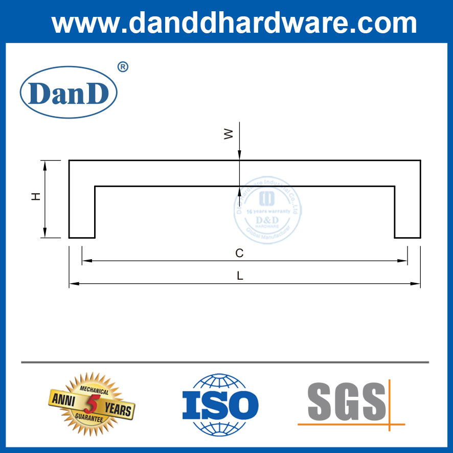 Hardware Cabinet Pulls Stainless Steel Kitchen Cupboard Handles-DDFH033