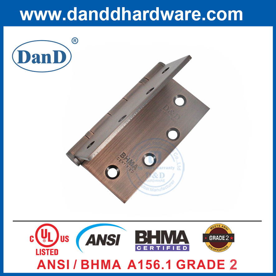 BHMA Grade 2 Antique Copper Commercial Front Door SS Hinge-DDSS001-ANSI-2-4.5x4.5x3.4