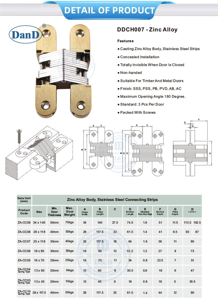 Zinc Alloy Door Hinge