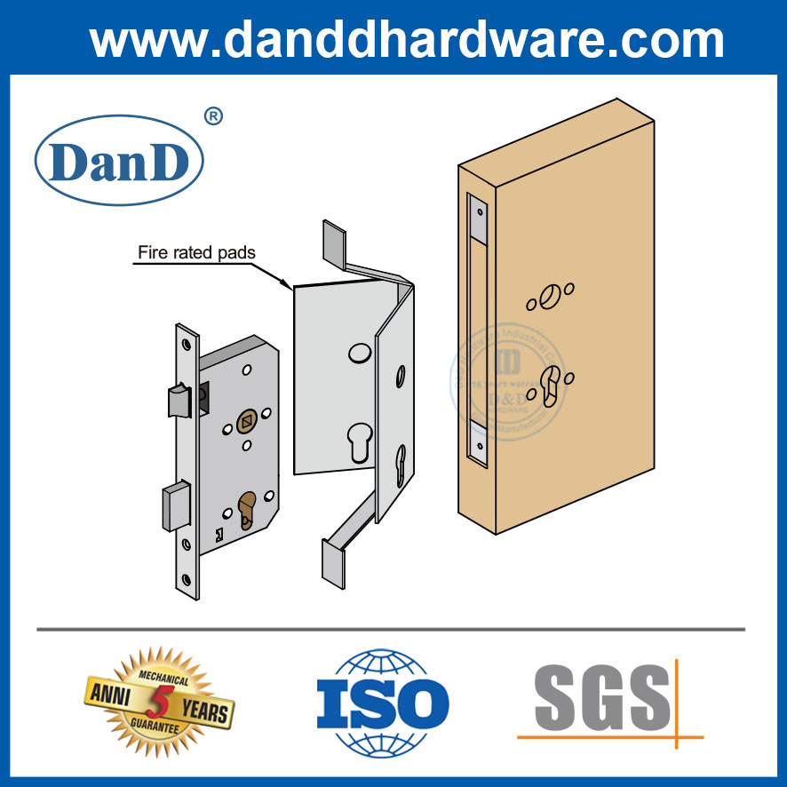 Mortise Lock Protection Kits Fire Rated Door Intumescent Seal Gasket for European-DDIG002