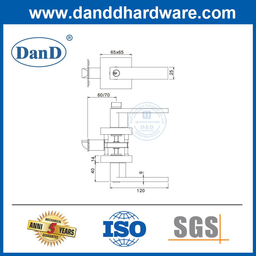 European Door Locksets Double Modern Entry Door Locksets-DDLK020