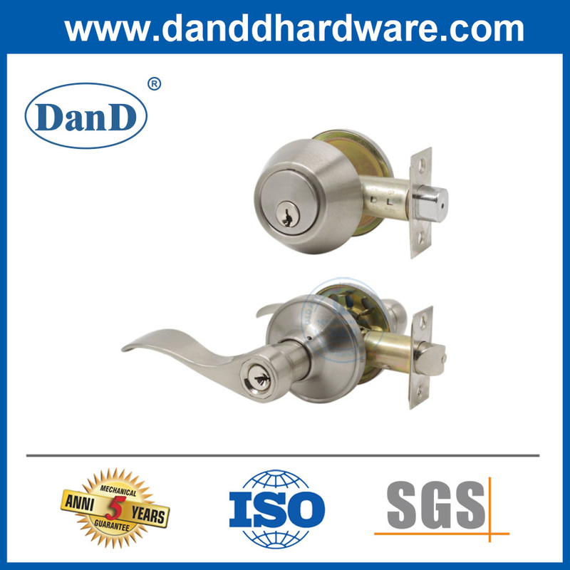Entry Leverset Lock with Single Cylinder Deadbolt Door Hardware Lockset