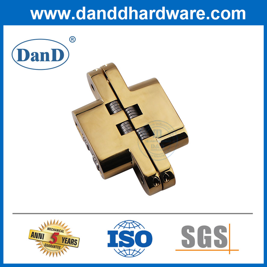 Polished Brass Zinc Alloy Gold Door Fitting Outdoor Concealed Hinges-DDCH007