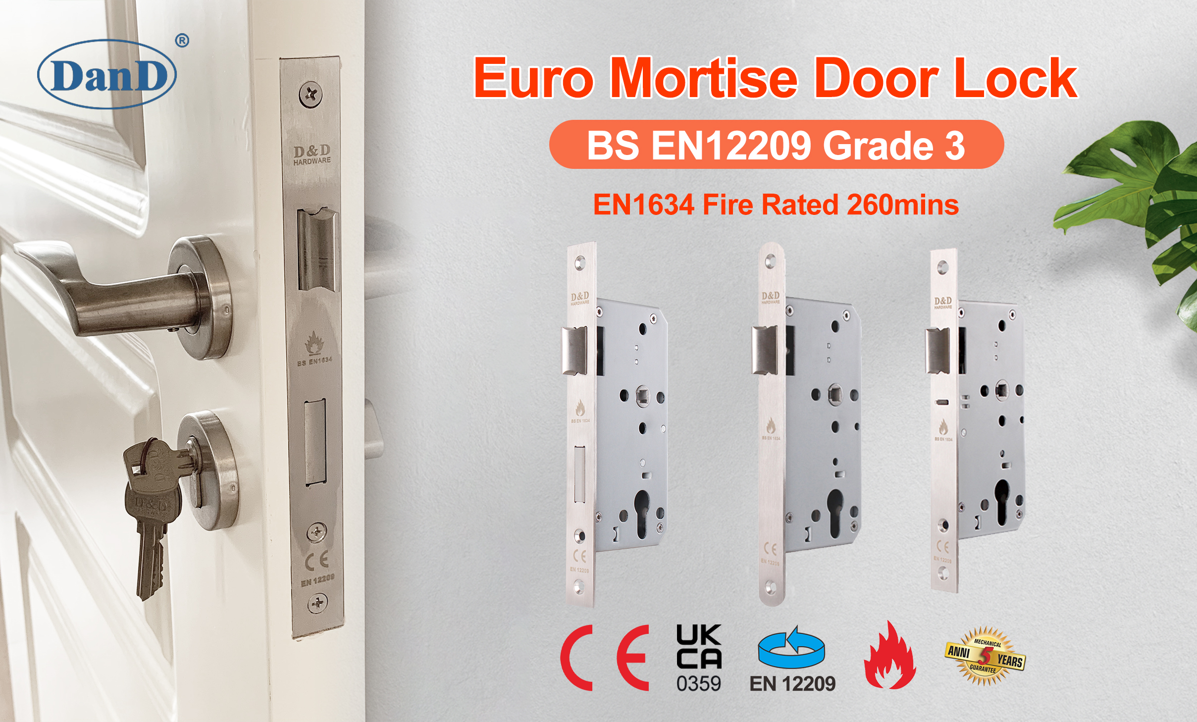 CE Mark SS304 Fire Rated Round Forend Mortise Front Door Lock-DDML009 - Buy  CE Door Lock, Mortice Sash Lock, Fire Door Lock Product on danddhardware