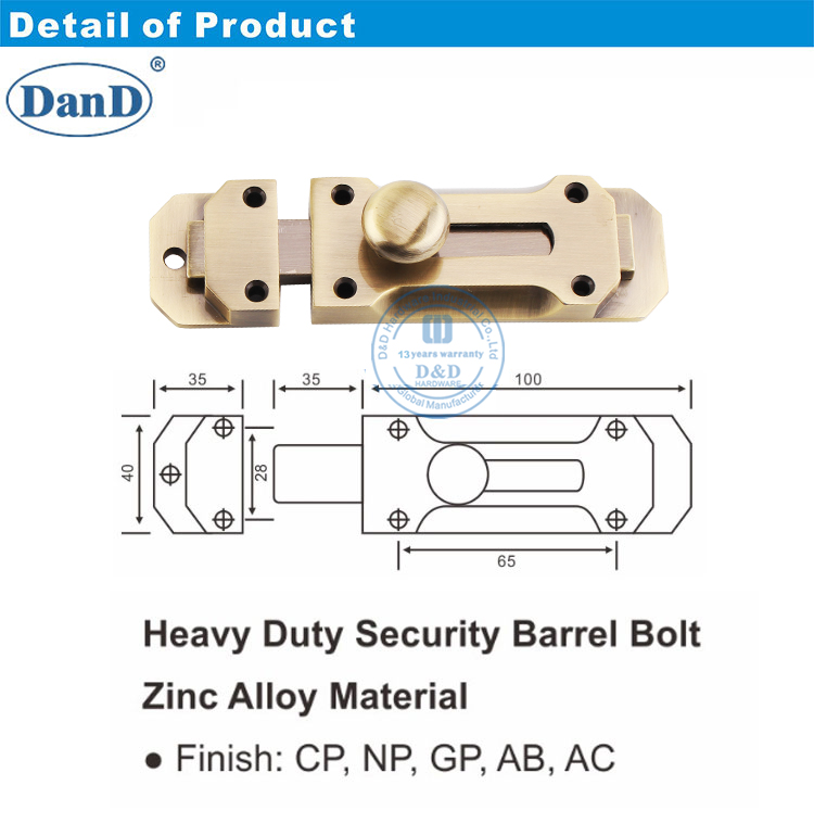 heavy duty tower bolts