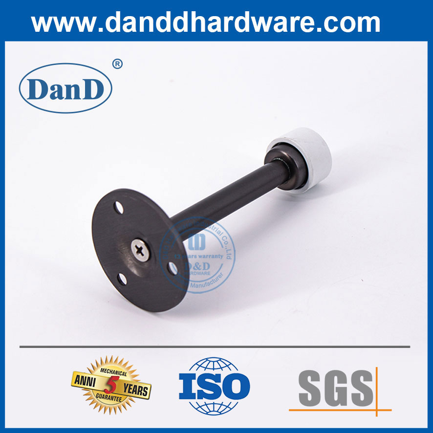 New Design Tall Door Stop Stainless Steel Wooden Door Black Doorstops-DDDS018