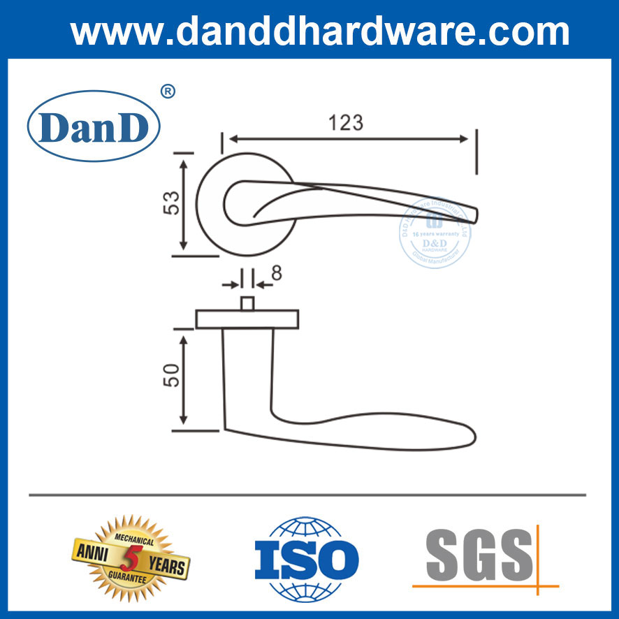 Europe Style Stainless Steel Hardware Manufacturer Indoor Door Handles-DDSH001