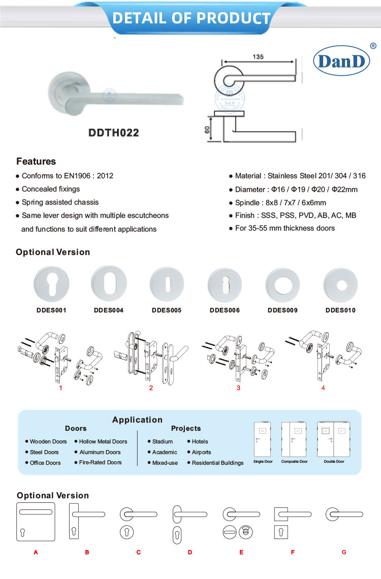 Privacy Lever Door Handle