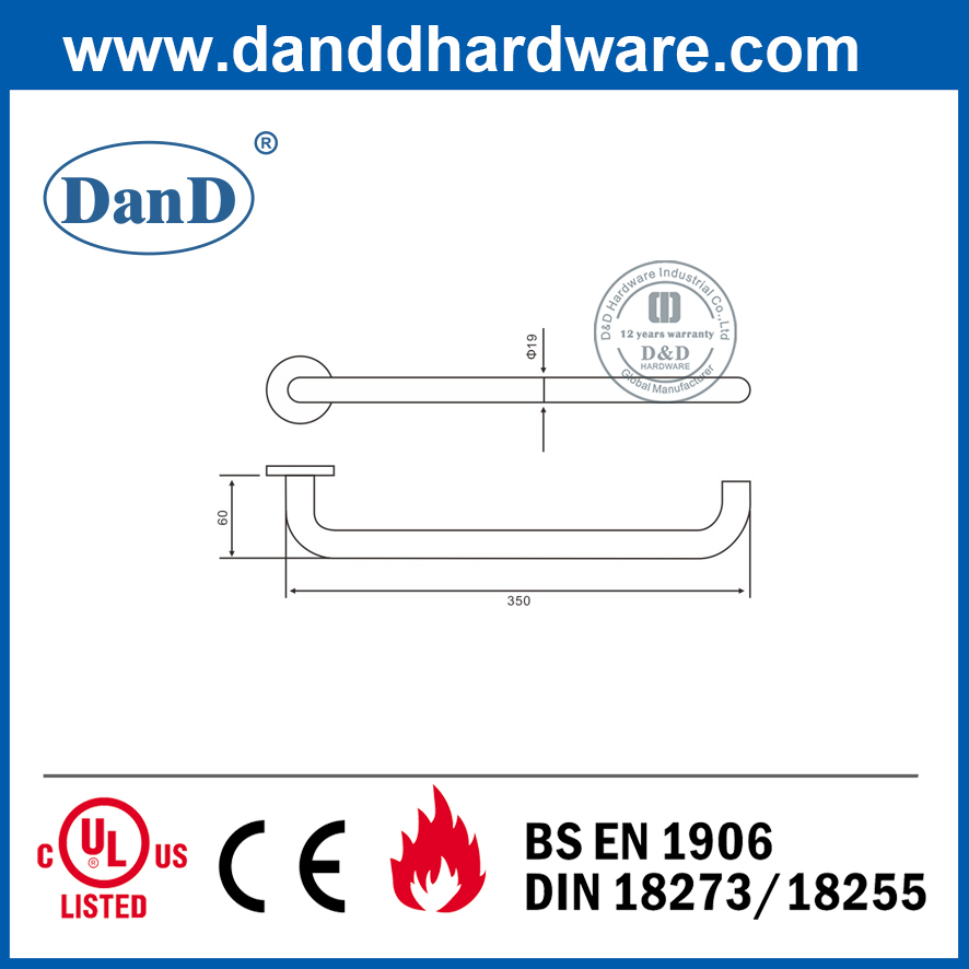 SS304 Handle Shape Length Design Tube Lever Disable Handle-DDTH037